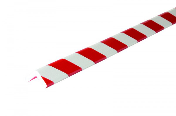 SafetyMarking Warn- und Schutzprofile - Kantenschutz, Prallschutz: Winkel 47/47, Typ H, LxBxH 100x4,7x4,7 cm, rot/weiß, selbstklebend, DC10117