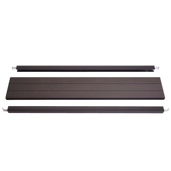 Mendler Abschluss-Set für WPC-Sichtschutz Sarthe, Abschlussprofil Windschutz, Alu-Pfosten, 90cm, anthrazit, 76266