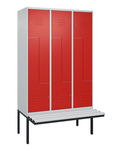 C+P Z-Spind Classic PLUS, Bank, 6 Abteile, 2120x1200x815mm, 7035/3020, Zylinderschlösser, 0800437-326 S10047