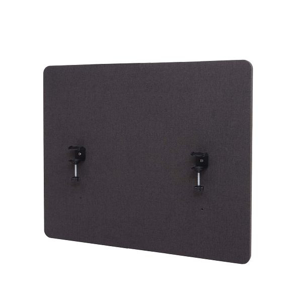 Mendler Akustik-Tischtrennwand HWC-G75, Büro-Sichtschutz Schreibtisch Pinnwand, doppelwandig Stoff/Textil, 60x75cm braun-grau, 71941+71943