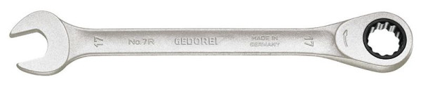 GEDORE Maulschlüssel mit Ringratsche, flache Ausführung 22 mm, 2297191