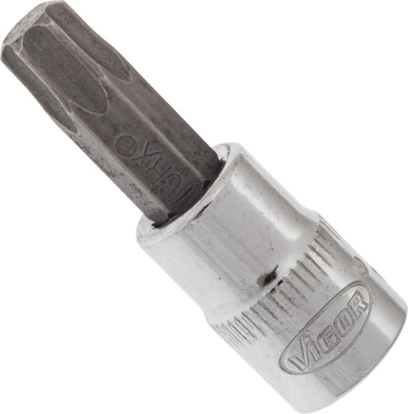 VIGOR TORX Schraubendreher-Einsatz, Vierkant hohl 6,3 mm (1/4 Zoll), Innen TORX Profil, T40, V2447N