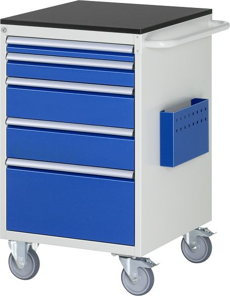 RAU Montagewagen Serie 7000, B580 x T650 x H970 mm, Arbeitsplatte mit Melaminharzbeschichtung, Schubladen: 1xH60, 1xH90, 2xH150, 1xH270 mm, 15-L5.2A-M.11