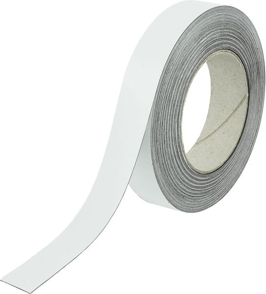 Moedel Magnetstreifen weiß auf Rolle, Magnetfolie, 25 mm x 15 m, 55468