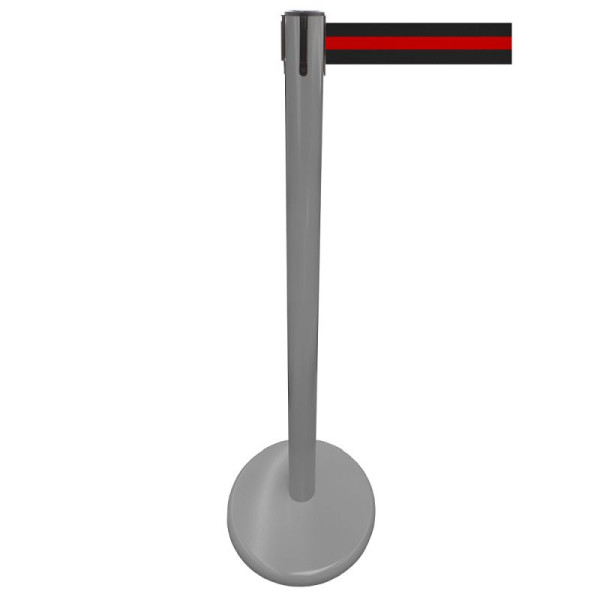 Stein HGS Personenleitsystem -P-LINE Future-, Metall/ anthrazit, schwarz/rot/schwarz waagerecht (gestreift), mit magnetischem Gurtendstück, 12792-0604