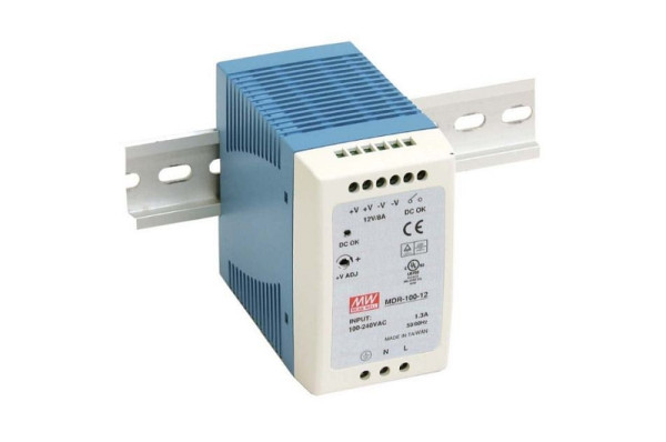 Jetrics MDR-100-12 DIN RAIL Netzteil Netzteil 12VDC / 7,5A für Hutschienenmontage TS-35, 210300
