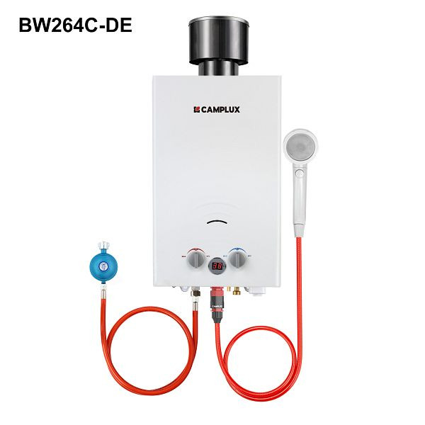 CAMPLUX 10L Tankless Gasdurchlauferhitzer Weiß 50mbar, BW264C-DE
