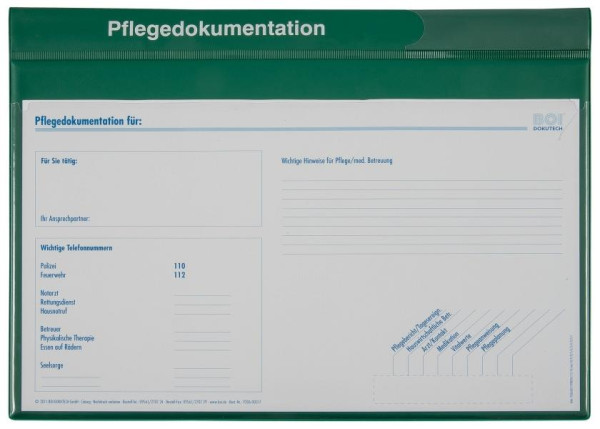 BOI PVC-Pflegedoku-Mappe, grün, system-line, 9219-00131