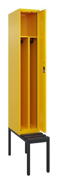 C+P Spind Evolo PLUS, 1 Abteile, 2120x300x815mm, 1023/1023, Haken 4, Zylinderschloss, Sitzfläche Kunststoff, Sitzbank, 0490507-10F S10103