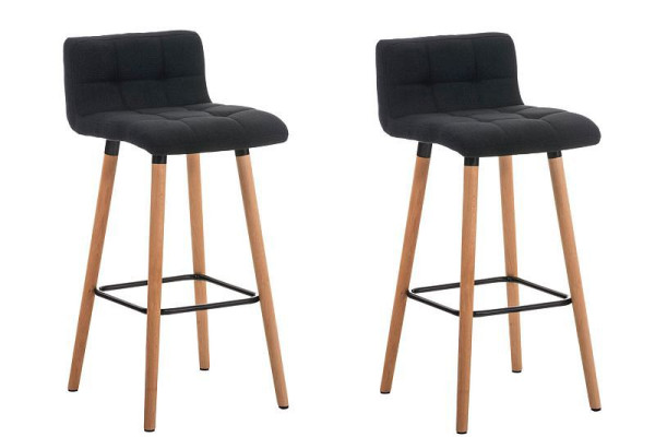 CLP Barhocker Lincoln Stoff natura, schwarz, VE: 2 Stück, 304945