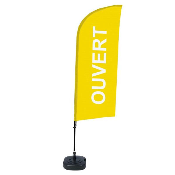Showdown Displays Beachflag Alu Wind Komplett-Set Geöffnet Gelb Französisch, BFAW310-WT21-I492