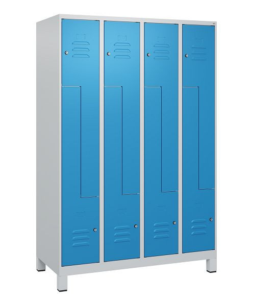C+P Z-Spind Classic PLUS, Füße, 8 Abteile, 1800x1200x500mm, 7035/5012, Zylinderschlösser, 0800137-408 S10019