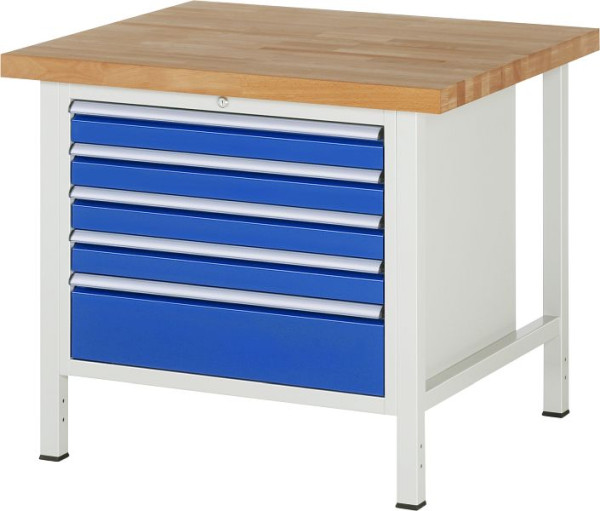 RAU Werkbank Serie 8000 - Modell 8268, B1000 x T900 x H840-1040 mm, 13-8268A2-109B4H.11