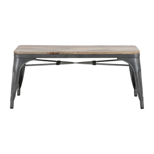Bolero Bistro Sitzbank Innenbereich Mangoholz & Gunmetal Stahlrahmen 1000mm (2 Stück), HZ815