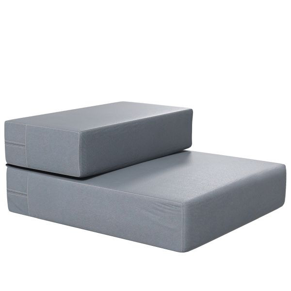 PawHut Tiertreppe Tierunterlage Klappbar Hundetreppe Treppe Unterlage für Katzen und Hunde Grau L45 x B39 x H20 cm, D06-009GY