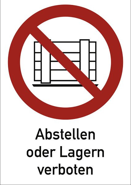 Moedel Abstellen oder Lagern verboten, Kombischild, Kunststoff, 210x297 mm, 58416