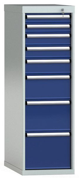 KLW Schubladenschrank 1325 x 419 x 750 mm H x B x T, Einbaumaß: 1225 mm, Einteilung: 18x36 Einheiten, VU / 200 kg, SDB1325-08UP-001