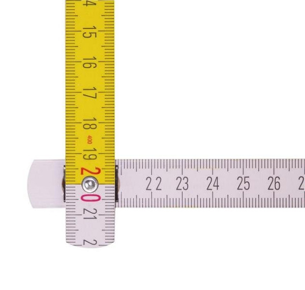 STABILA Holz-Gliedermaßstab Type 417, 2 m, weiß/gelbe metrische Schnellableser-Skala, VE: 10 Stück, 14555