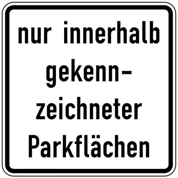 Stein HGS nur innerhalb gekennzeichneter Parkflächen Nr. 1053-52, 600x600mm /RA2/Alform, 1053-52-222