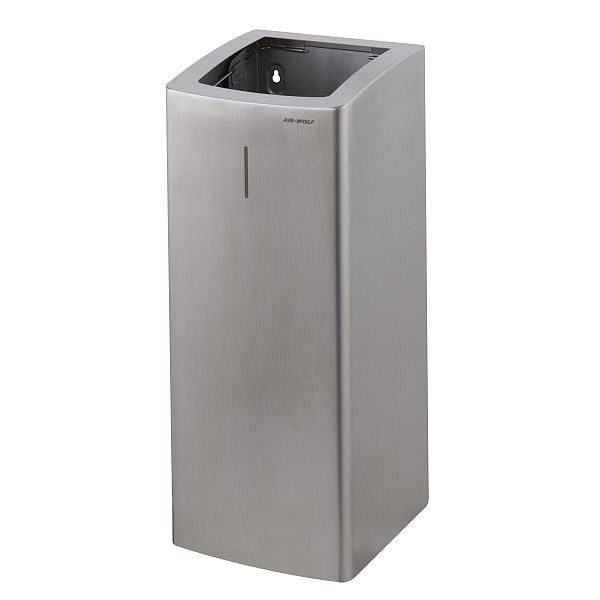 Air Wolf Abfallbehälter mit 50 Liter Volumen, Serie Alpha, H x B x T: 661 x 265 x 280 mm, Edelstahl gebürstet, 60-135