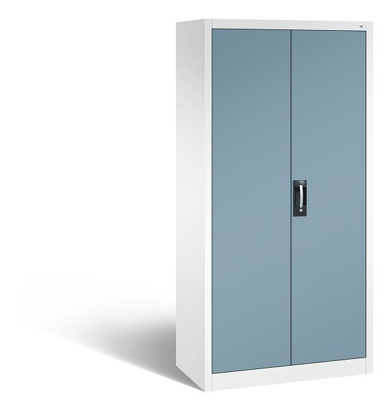 C+P Büro-Drehtürenschrank Acurado, H1950xB930xT500 mm, Weiß/Horizontblau, 9280-000 S11101