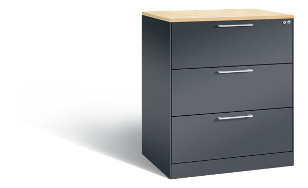 C+P Karteischrank Asisto, H1010xB800xT600mm, Farbe: Schwarzgrau, Bügelgriff, 146243-322 S10049