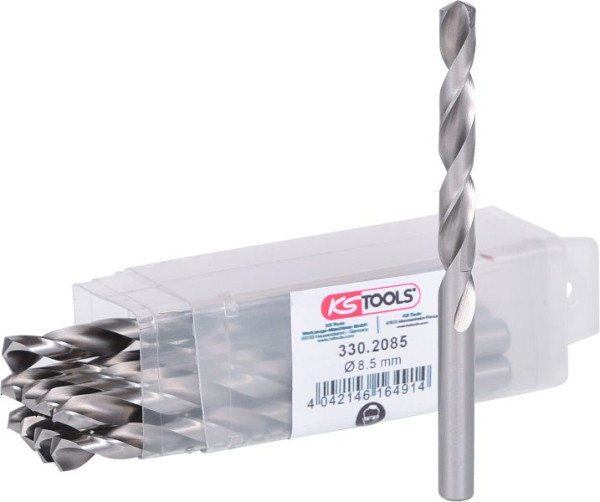 KS Tools HSS-G Spiralbohrer, 8,5mm, VE: 10 Stück, 330.2085