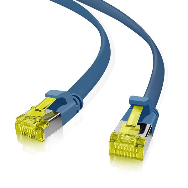 Helos ultra flaches Patchkabel U/FTP Cat 6a blau 2,0m, 205239