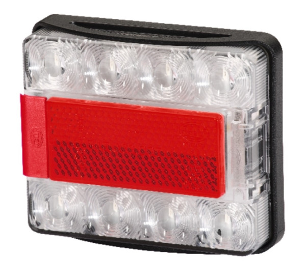 HELLA Heckleuchte, LED, 24/12V, ECE/ADR/GGVS, Lichtscheibenfarbe: rot/transparent, Stecker: DEUTSCH Stecker, rechts/links, 2VB 980 720-501