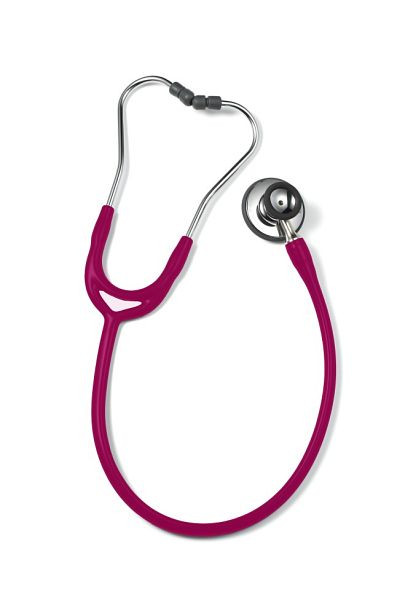 ERKA Stethoskop für Erwachsene mit soft Ohroliven, Membranseite (Dual-Membrane) und Trichterseite, Zweikanalschlauch Precise, Farbe: rose pink, 531.00081