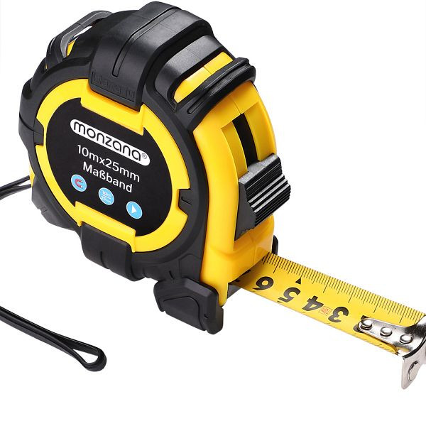 monzana Maßband 10m x 25mm, robustes Gehäuse, 107155, 4250525366006