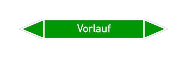Schilder Klar Rohrleitungskennzeichen Vorlauf, 33000x90 mm Folie selbstklebend, 101471/95