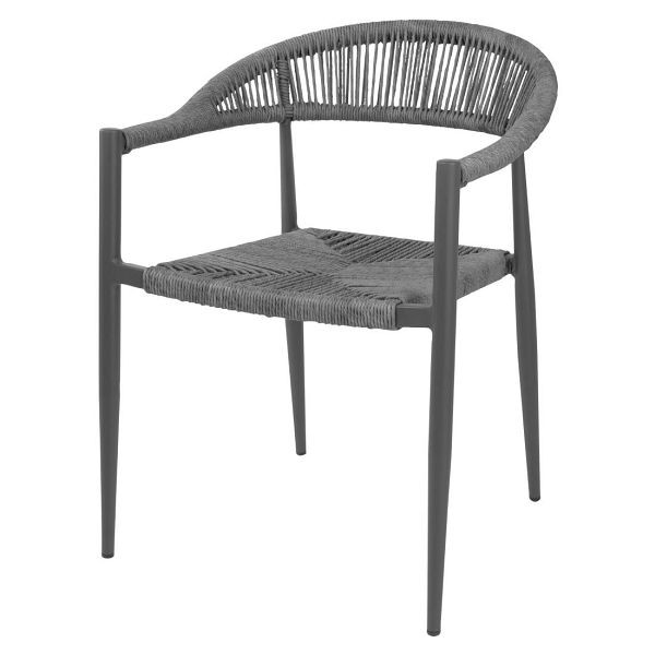 Bolero Eden PE Twist Rattan Outdoor-Sessel Charcoal (4 Stück), HZ590