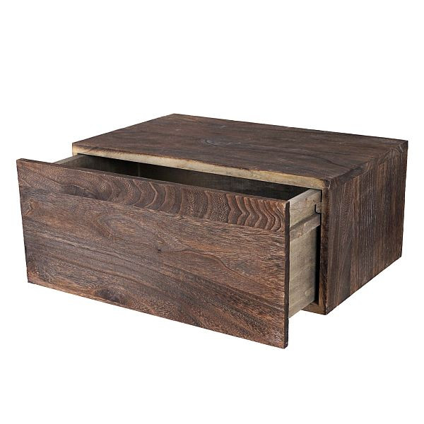 Mendler Wandregal HWC-C55, Schubladen-Regal, Shabby-Look Vintage, 21x46x30cm, braun, 53405