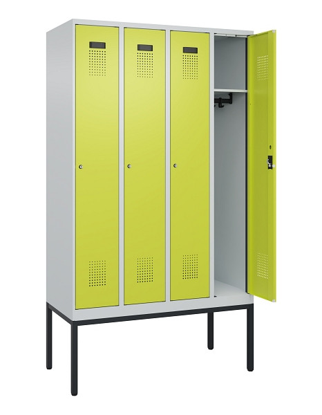 C+P Spind Evolo PLUS, Gestell, 4 Abteile, 2120x1200x500mm, 7035/0024, Verschluss Zylinderschloss, Ablageböden 4, 0490307-40 S10042