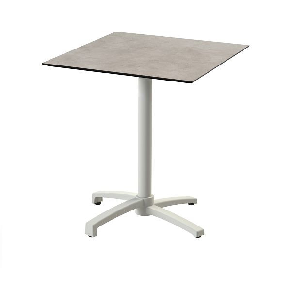 Feros X Cross Terrassentisch Sand gestell + Moonstone HPL Tischplatte 70x70 cm, 110091377