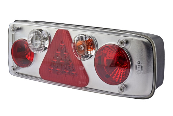 HELLA Heckleuchte, EasyConn II Hybrid, Hybrid, 24V, Anbau/geschraubt, glasklar, LED-Lichtfarbe: rot, EasyConn 1 x 7, Male, rechts, 2VP 340 942-001