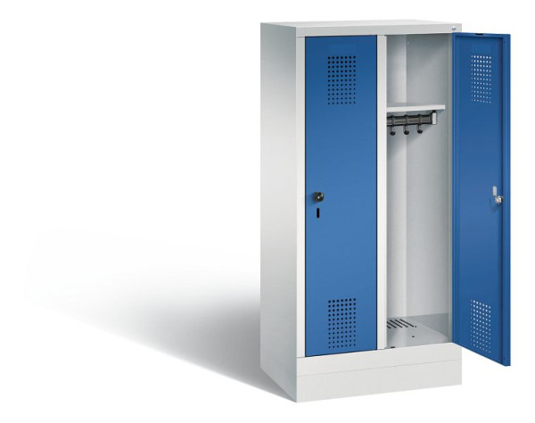 C+P Kindergarten-Spind Evolo, H1300xB610xT300mm, Farbe: Lichtgrau / Enzianblau, 480203-20 S10053