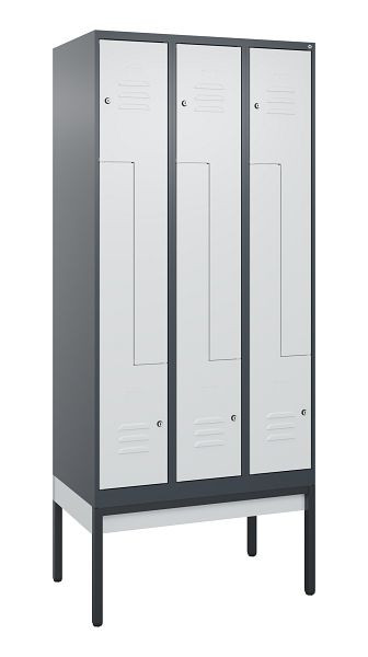 C+P Z-Spind Classic PLUS, Gestell, 6 Abteile, 2120x900x500mm, 7016/7035, Zylinderschlösser, 0800337-306 S10028