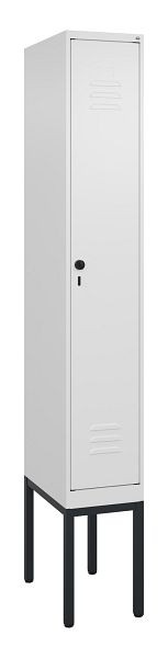 C+P Umkleidespind Classic PLUS mit Mitteltrennwand, Gestell, 2120x300x500mm, 9016/9016, Drehriegel, 0800307-10F S10014