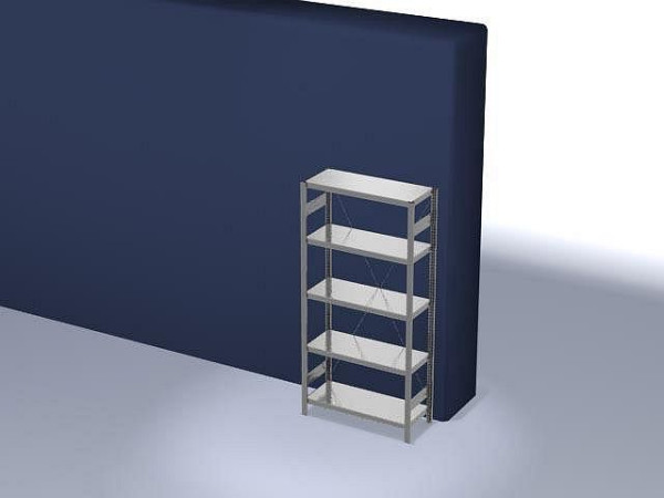 hofe Fachboden-Grundregal, 2000x400x1000 mm, 5 Fachebenen, verzinkt, 225 kg Fachlast, 1600 kg Feldlast, einseitige Bedienung, HZG20410XM