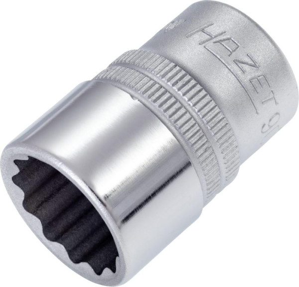 Hazet Steckschlüsseleinsatz, Doppelsechskant, Vierkant hohl 12,5 mm (1/2 Zoll), 18 mm, Mit Rändelung, 900Z-18