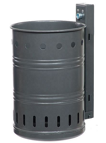 Renner Abfallbehälter ca. 20 L, gelocht, zur Wand- und Pfostenbefestigung, feuerverzinkt und pulverbeschichtet, anthrazit-eisenglimmer, 7003-00PB DB703