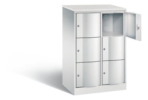 C+P Schließfachschrank Resisto, H1255xB772xT540mm, Farbe: Lichtgrau, 8573-272 S10467
