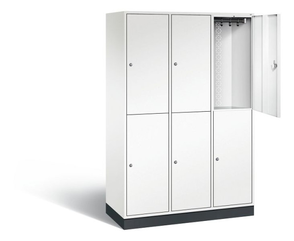 C+P Spind doppelstöckig XL Intro, H1950xB1220xT490mm, Farbe: Verkehrsweiß, 8270-302 S10073