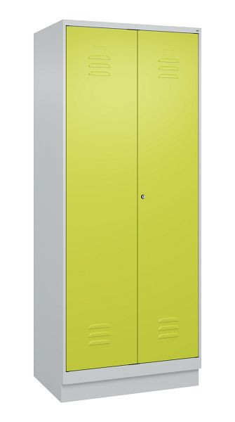 C+P Mehrzweckschrank Classic PLUS, Wäsche-Spind, Sockel, 2 Abteile, 1950x800x500mm, 7035/0024, Zylinderschloss, 080022-22B S10025
