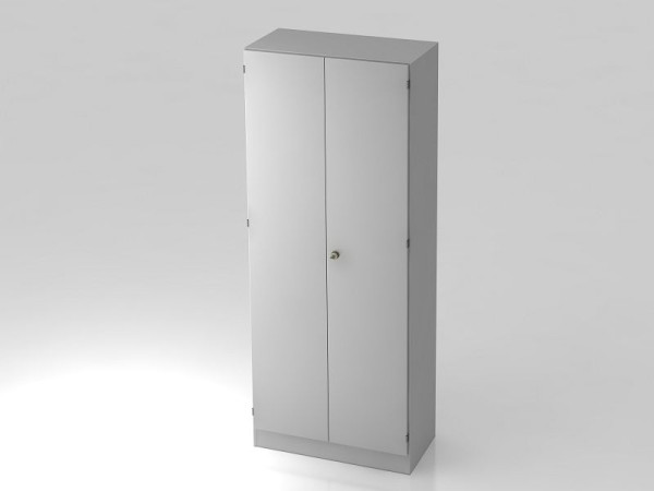 Hammerbacher Garderobenschrank 5OH, Sockelblende, Streifengriff Grau/Grau, 80x42x200,4 cm (BxTxH), V6200/5/5/SG