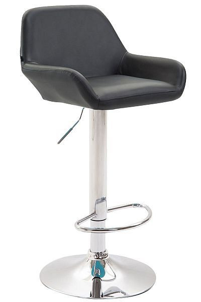 CLP Barhocker Braga Kunstleder chrom, schwarz, 308995