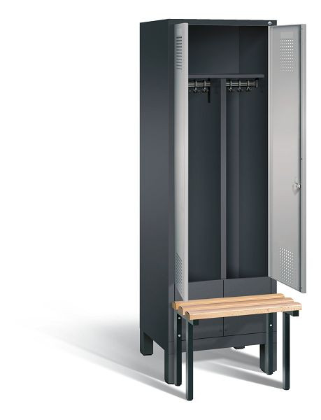 C+P Schwarz-Weiss-Spind Evolo, H1850xB610xT815mm, Farbe: Schwarzgrau / Weißaluminium, 48032-20 S10097