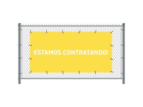 Showdown Displays Zaun-Banner 200 x 100 cm Wir Stellen Ein Spanisch Gelb, FBG200-100-I747